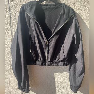 Reversible Cropped Fishnet Athletic Jacket